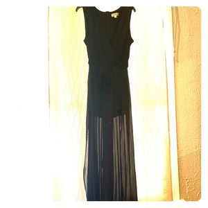 Belted black jumpsuit